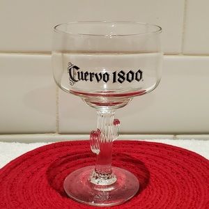 Rare Cuervo 1800, Clear Cactus Stem Margarita Glass